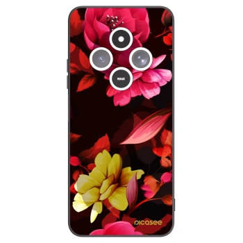 Picasee crna silikonska maskica za Xiaomi Redmi 14C - Dark Peonny