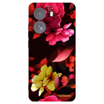 Picasee crna silikonska maskica za Xiaomi Poco X7 - Dark Peonny