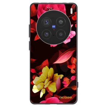 Picasee crna silikonska maskica za Vivo X200 Pro - Dark Peonny