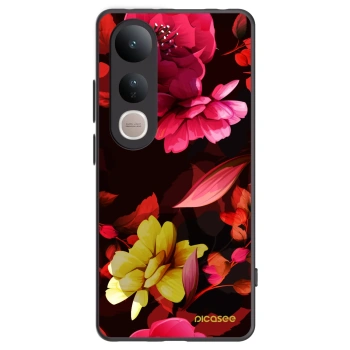 Picasee crna silikonska maskica za Vivo V50 Lite 5G - Dark Peonny