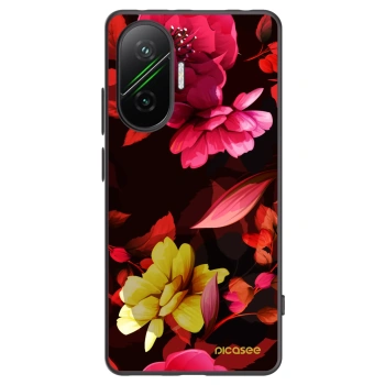 Picasee crna silikonska maskica za Xiaomi Poco F7 Pro 5G - Dark Peonny