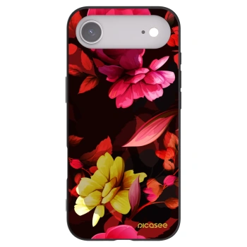 Picasee crna silikonska maskica za Apple iPhone Air - Dark Peonny