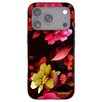 Picasee crna silikonska maskica za Apple iPhone 17 Pro - Dark Peonny