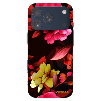 Picasee silikonska prozirna maskica za Apple iPhone 17 Pro - Dark Peonny