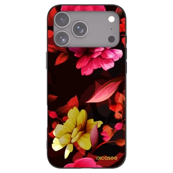 Picasee crna silikonska maskica za Apple iPhone 17 Pro Max - Dark Peonny