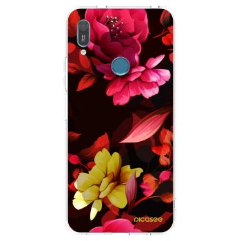 Picasee silikonska prozirna maskica za Huawei Y6 2019 - Dark Peonny