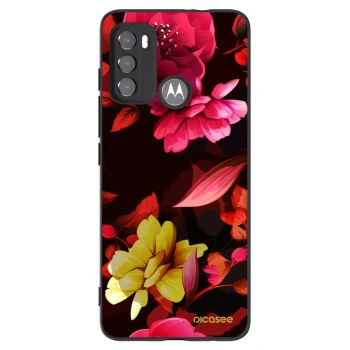 Picasee crna silikonska maskica za Motorola Edge 60 5G - Dark Peonny