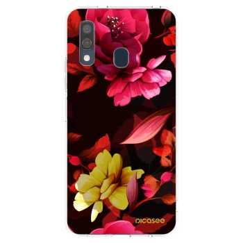 Picasee silikonska prozirna maskica za Samsung Galaxy A40 A405F - Dark Peonny