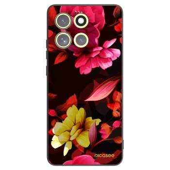 Picasee crna silikonska maskica za Motorola Moto G86 5G - Dark Peonny