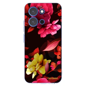 Picasee silikonska prozirna maskica za Xiaomi Redmi 15C 4G - Dark Peonny