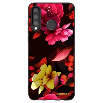 Picasee crna silikonska maskica za Huawei P30 Lite - Dark Peonny