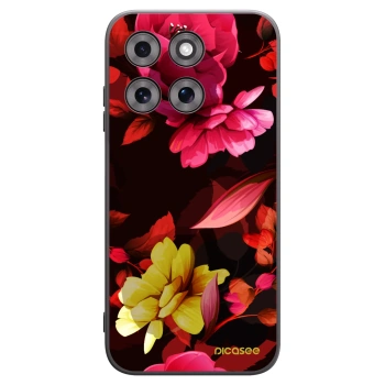 Picasee crna silikonska maskica za Motorola Moto G77 - Dark Peonny