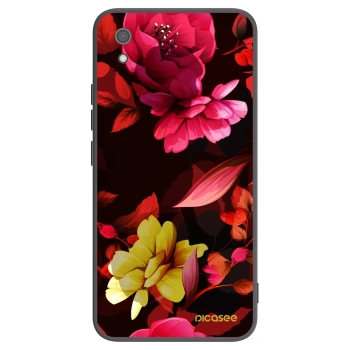 Picasee crna silikonska maskica za Xiaomi Redmi 7A - Dark Peonny