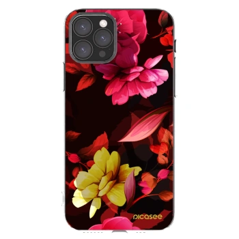 Picasee silikonska prozirna maskica za Apple iPhone 11 Pro - Dark Peonny