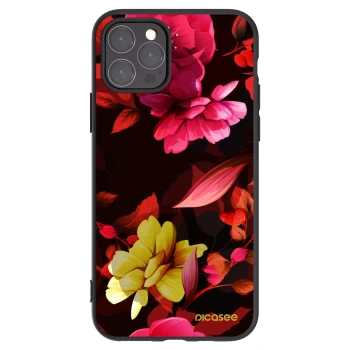 Picasee crna silikonska maskica za Apple iPhone 11 Pro - Dark Peonny