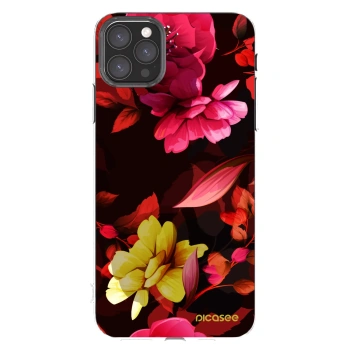Picasee silikonska prozirna maskica za Apple iPhone 11 Pro Max - Dark Peonny