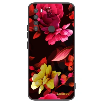 Picasee crna silikonska maskica za Xiaomi Redmi Note 8 - Dark Peonny