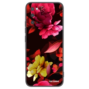 Picasee crna silikonska maskica za Samsung Galaxy S20 G980F - Dark Peonny