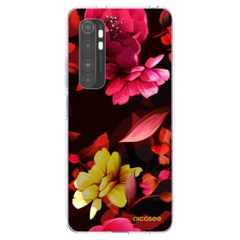 Picasee silikonska prozirna maskica za Xiaomi Mi Note 10 Lite - Dark Peonny