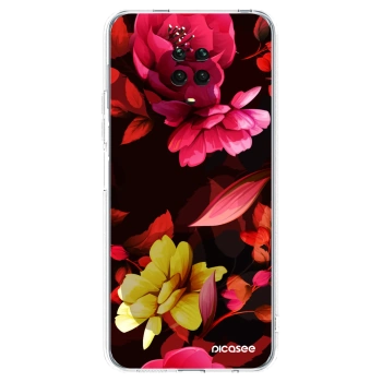 Picasee silikonska prozirna maskica za Xiaomi Redmi Note 9S - Dark Peonny