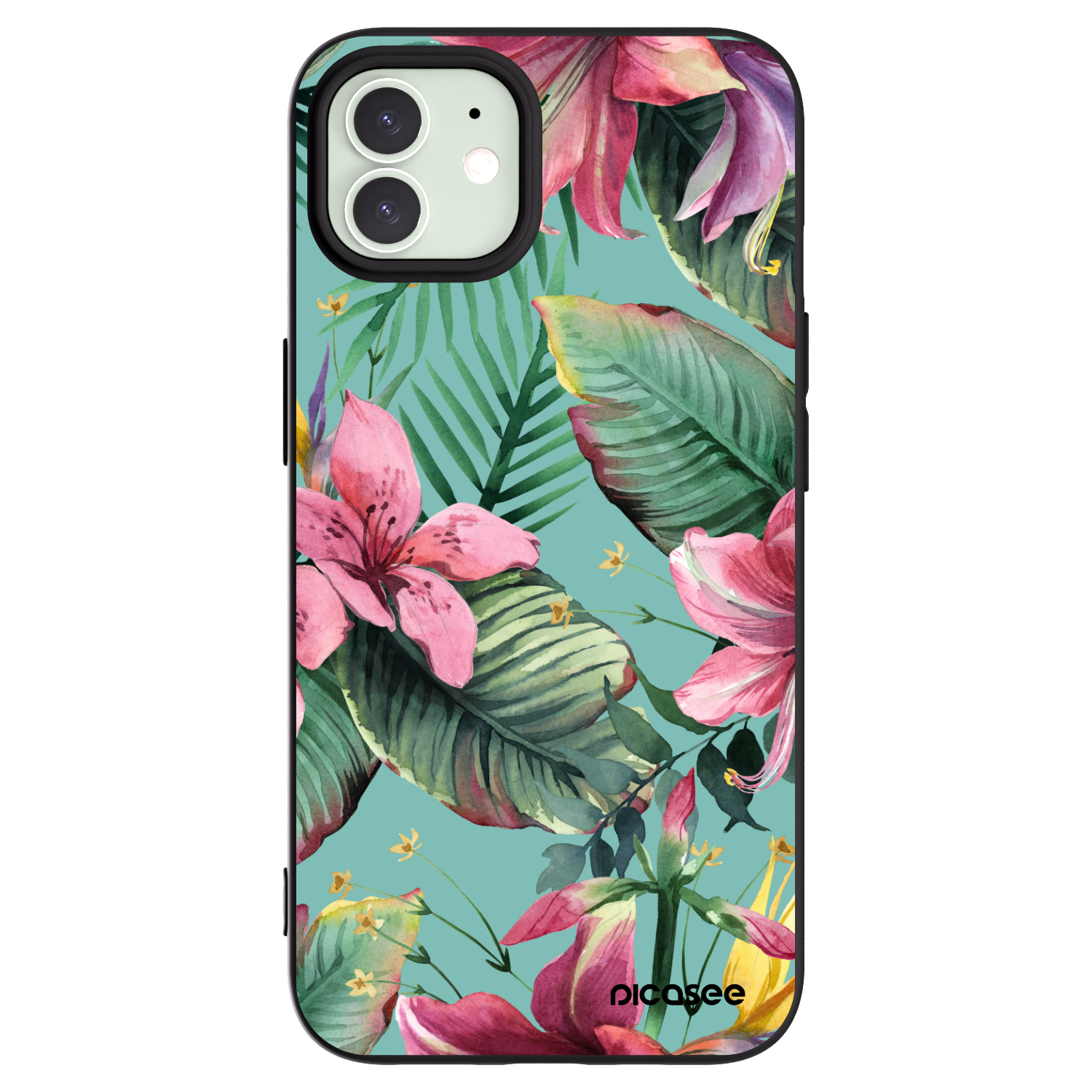 Picasee crna silikonska maskica za Apple iPhone 12 Pro - Hawaii