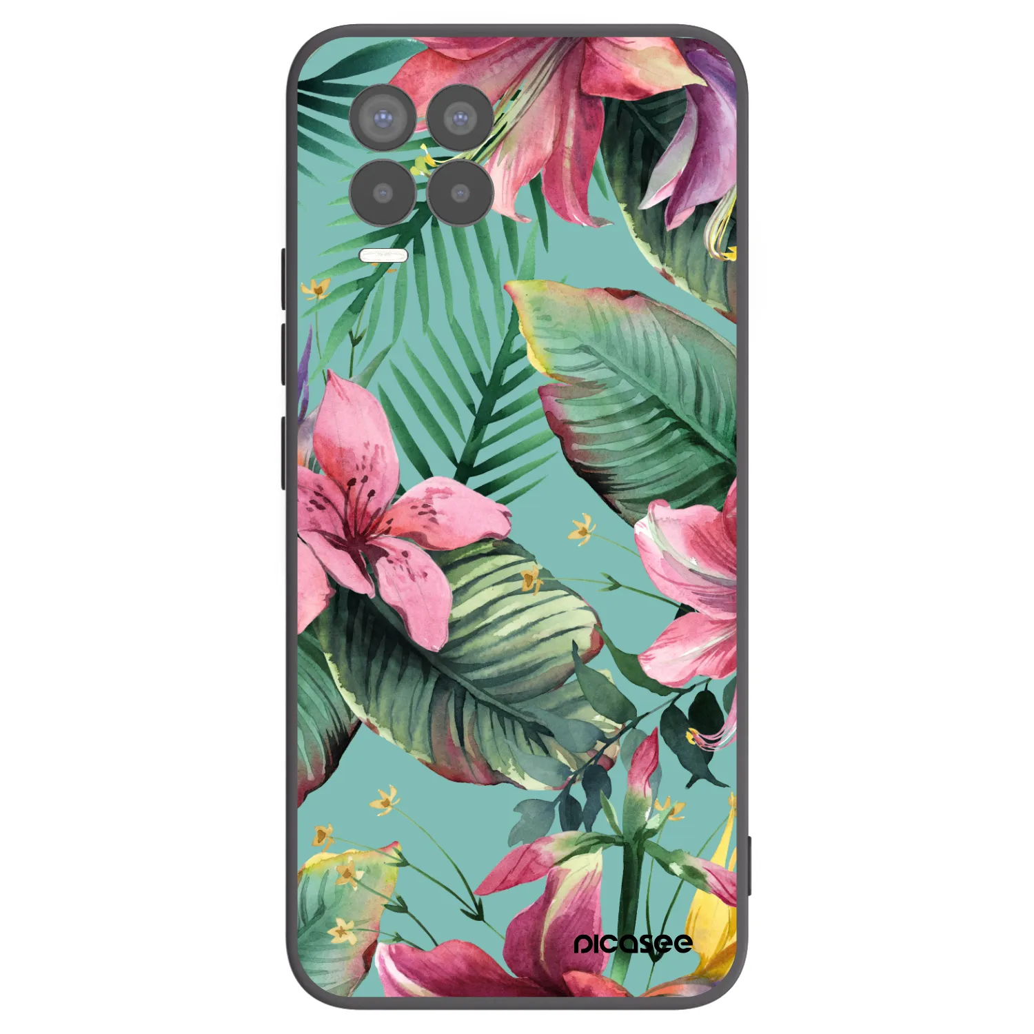 Picasee crna silikonska maskica za Realme 8 4G - Hawaii
