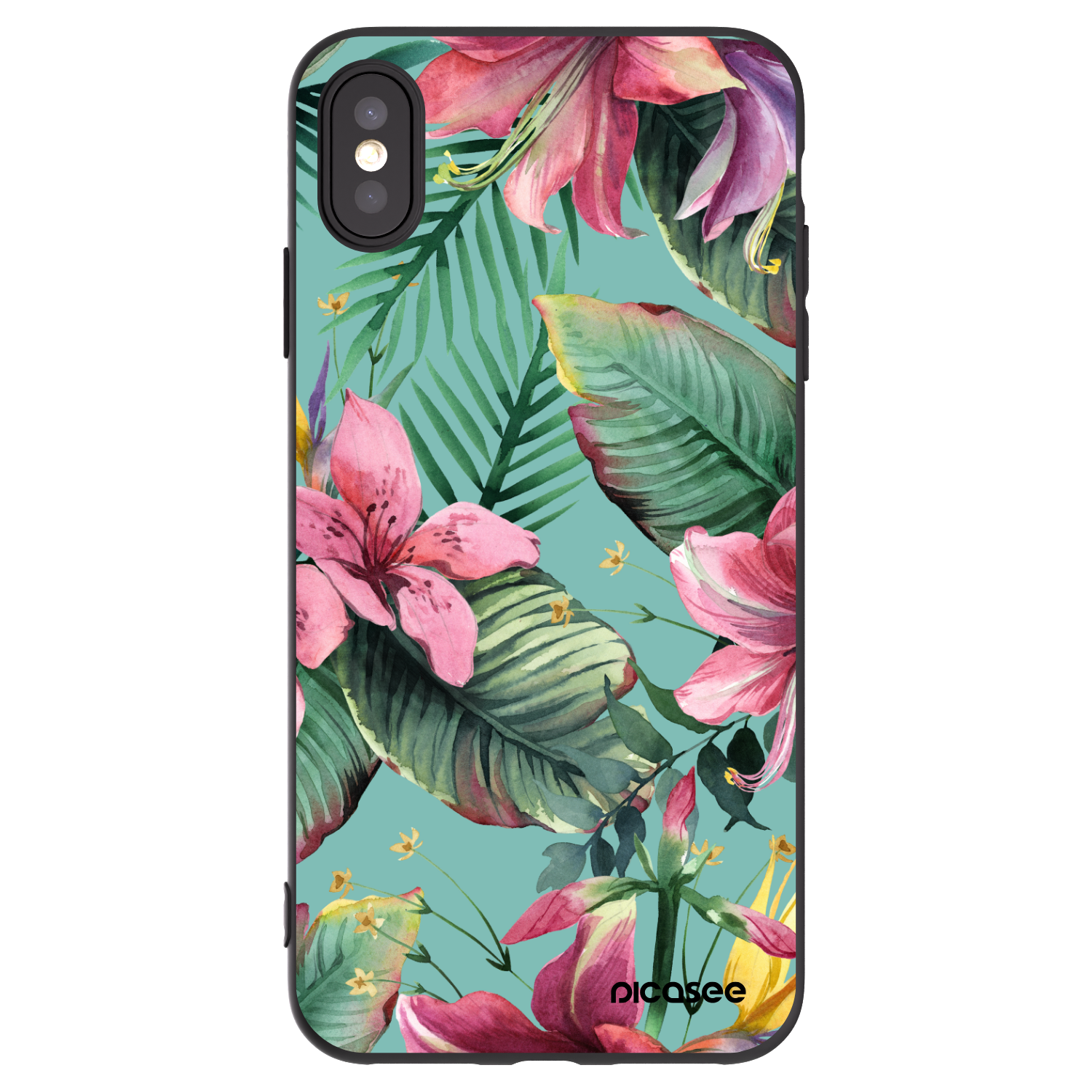 Picasee crna silikonska maskica za Apple iPhone XS Max - Hawaii
