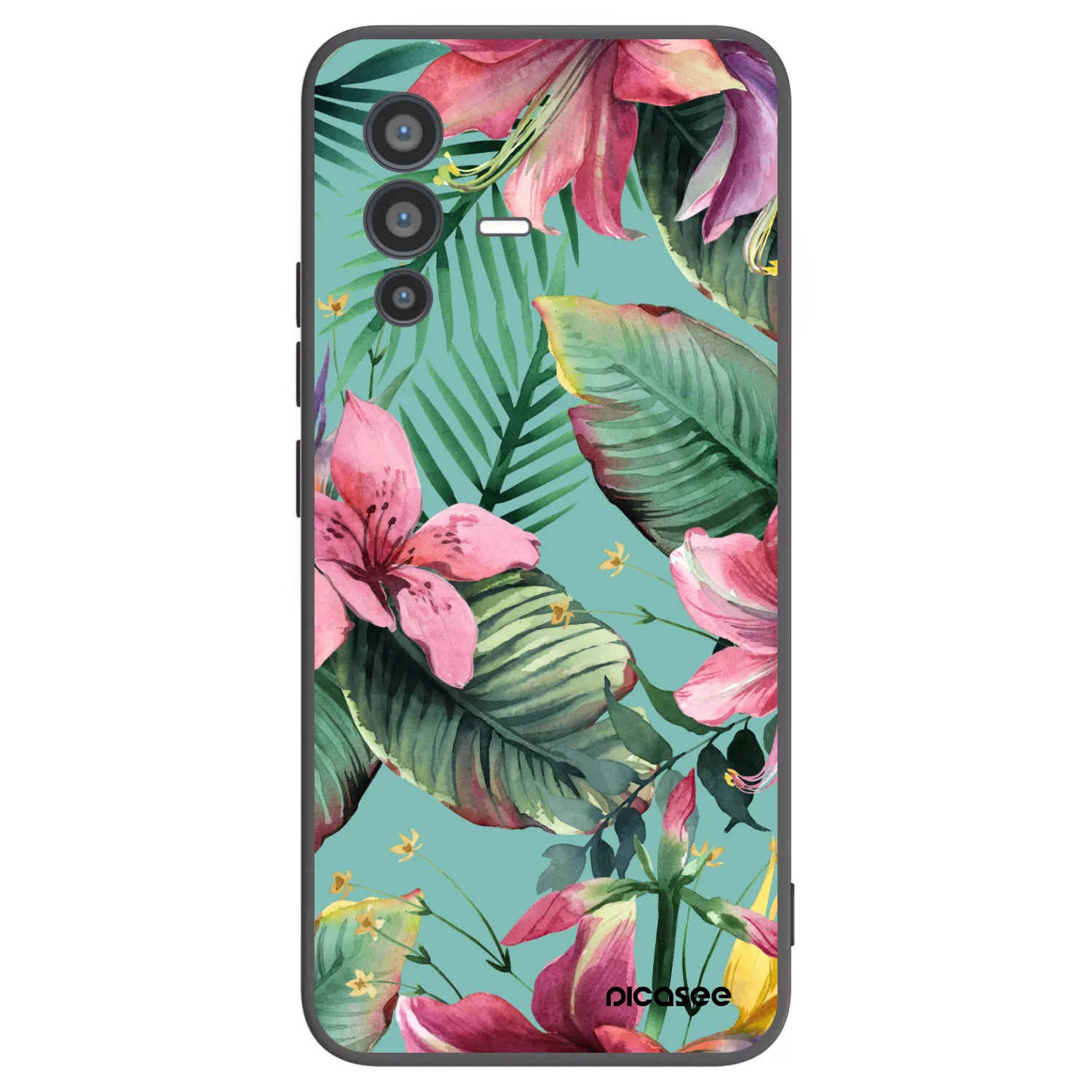 Picasee crna silikonska maskica za Vivo V23 5G - Hawaii