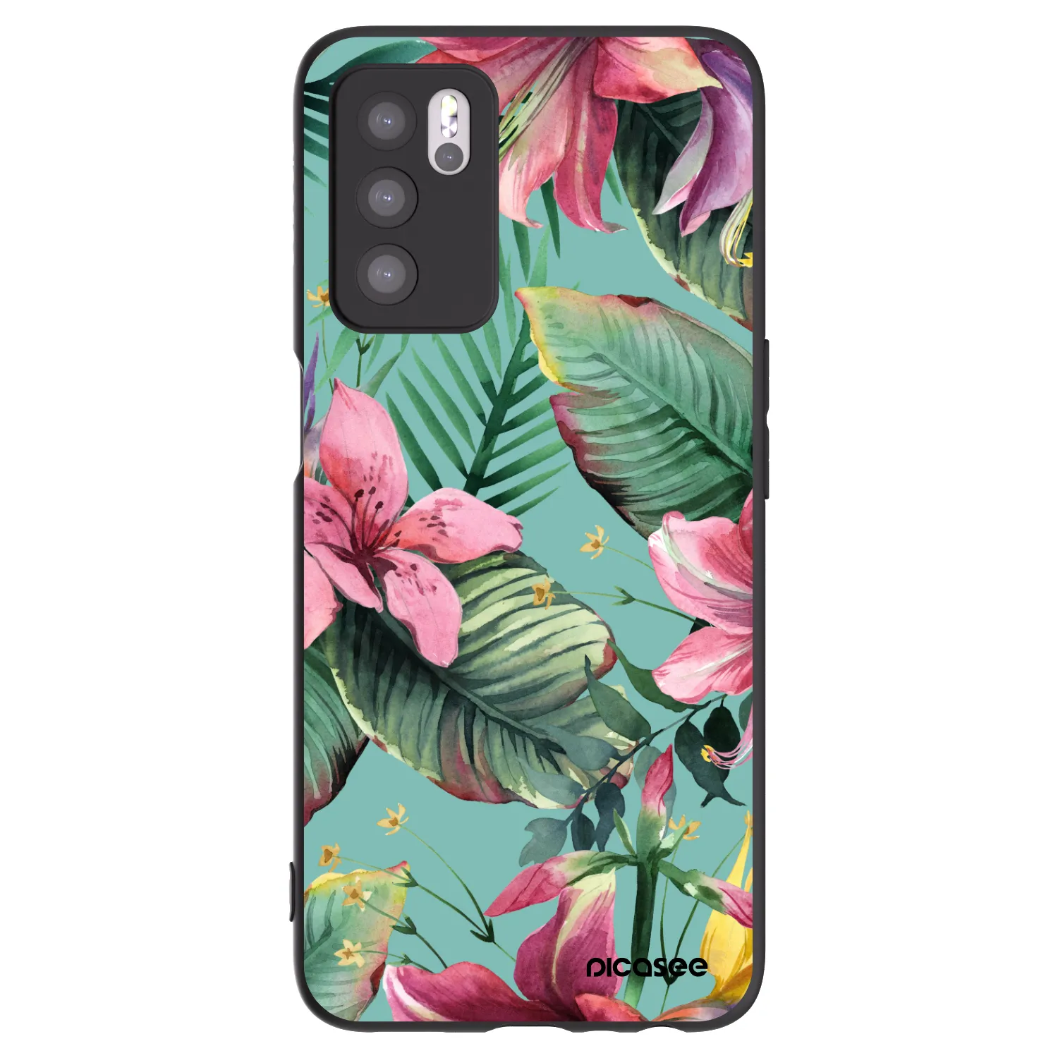 Picasee crna silikonska maskica za OPPO A16s - Hawaii