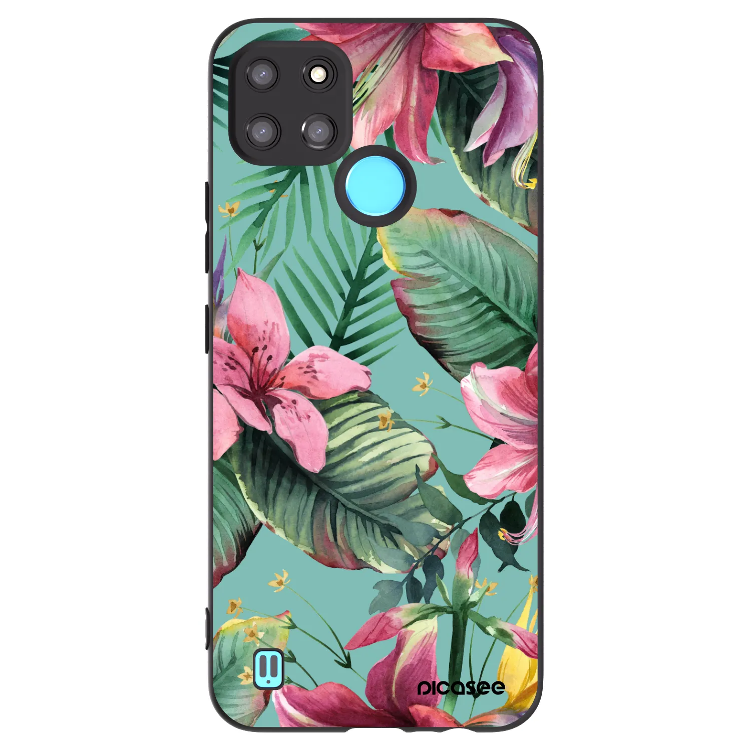 Picasee crna silikonska maskica za Realme C21Y - Hawaii