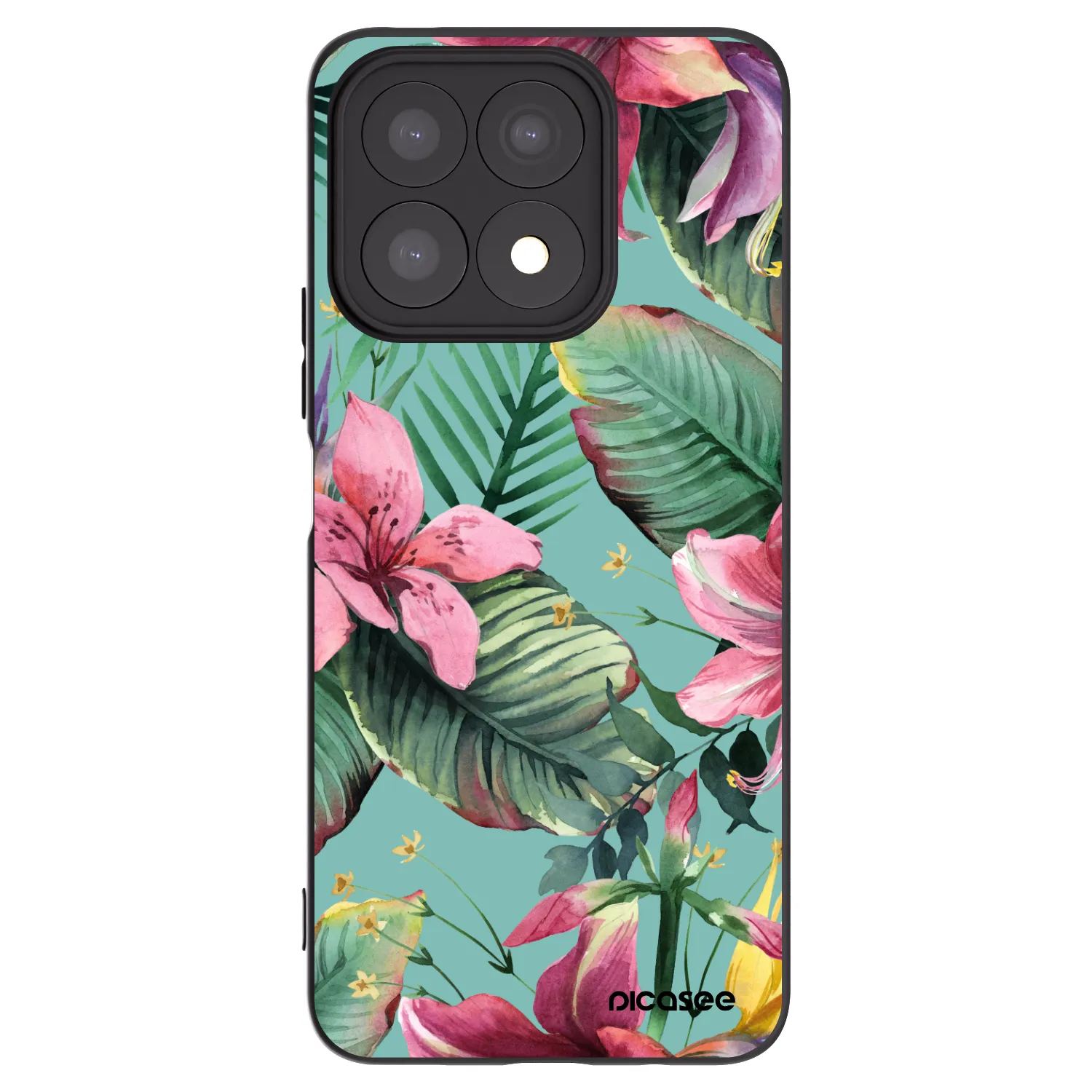 Picasee crna silikonska maskica za Honor X8a - Hawaii