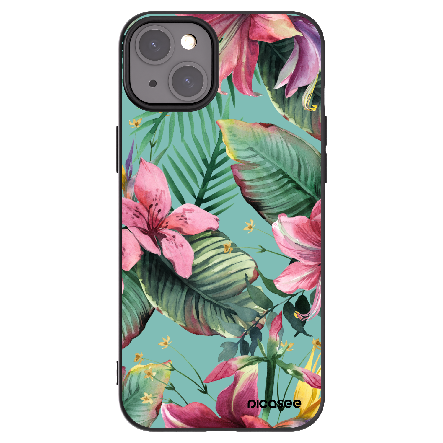 Picasee crna silikonska maskica za Apple iPhone 15 Plus - Hawaii