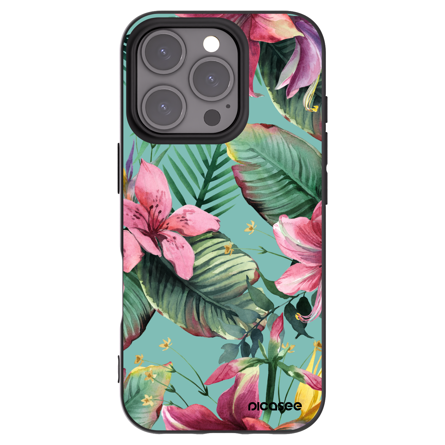 Picasee crna silikonska maskica za Apple iPhone 16 Pro - Hawaii