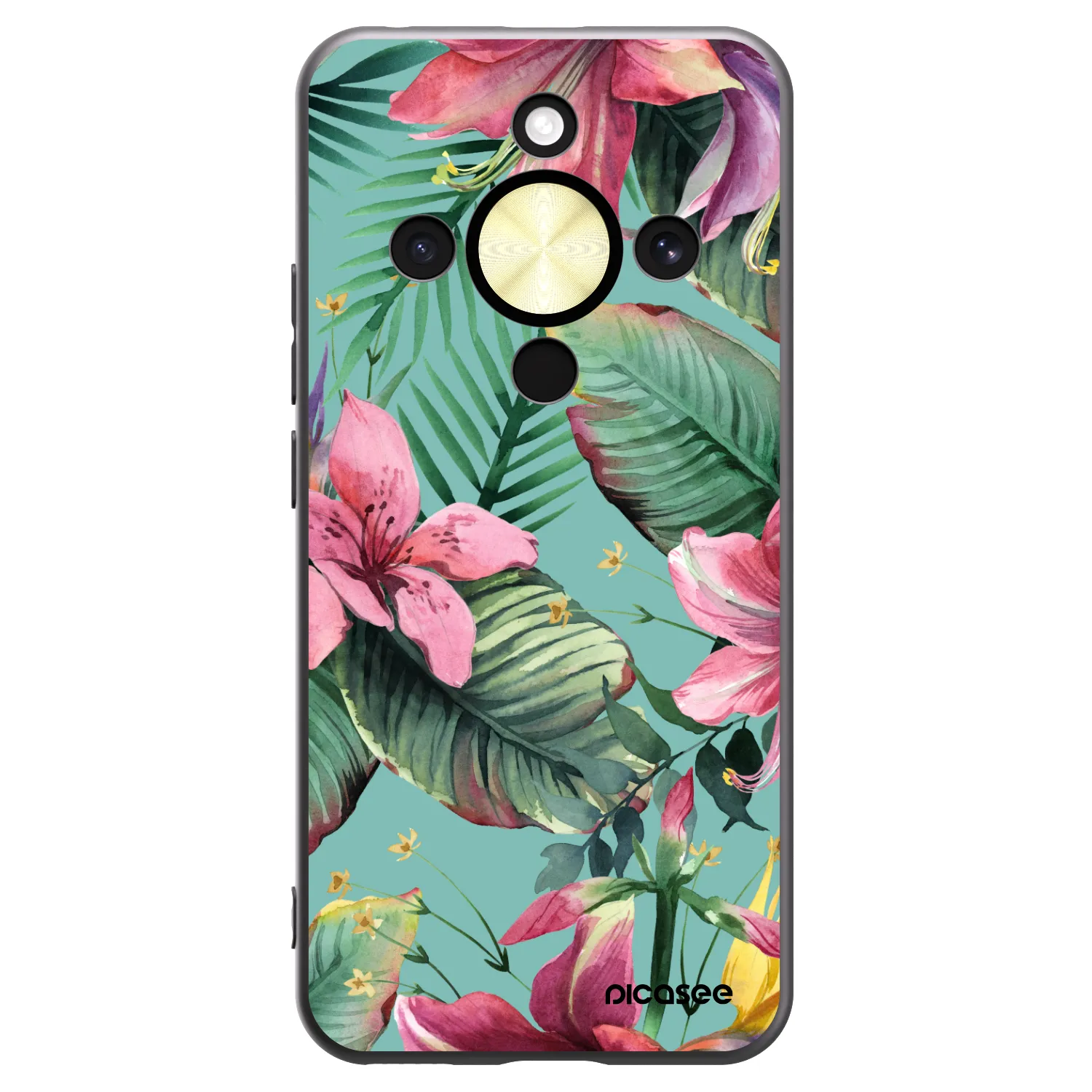 Picasee crna silikonska maskica za Honor Magic8 Lite 5G - Hawaii