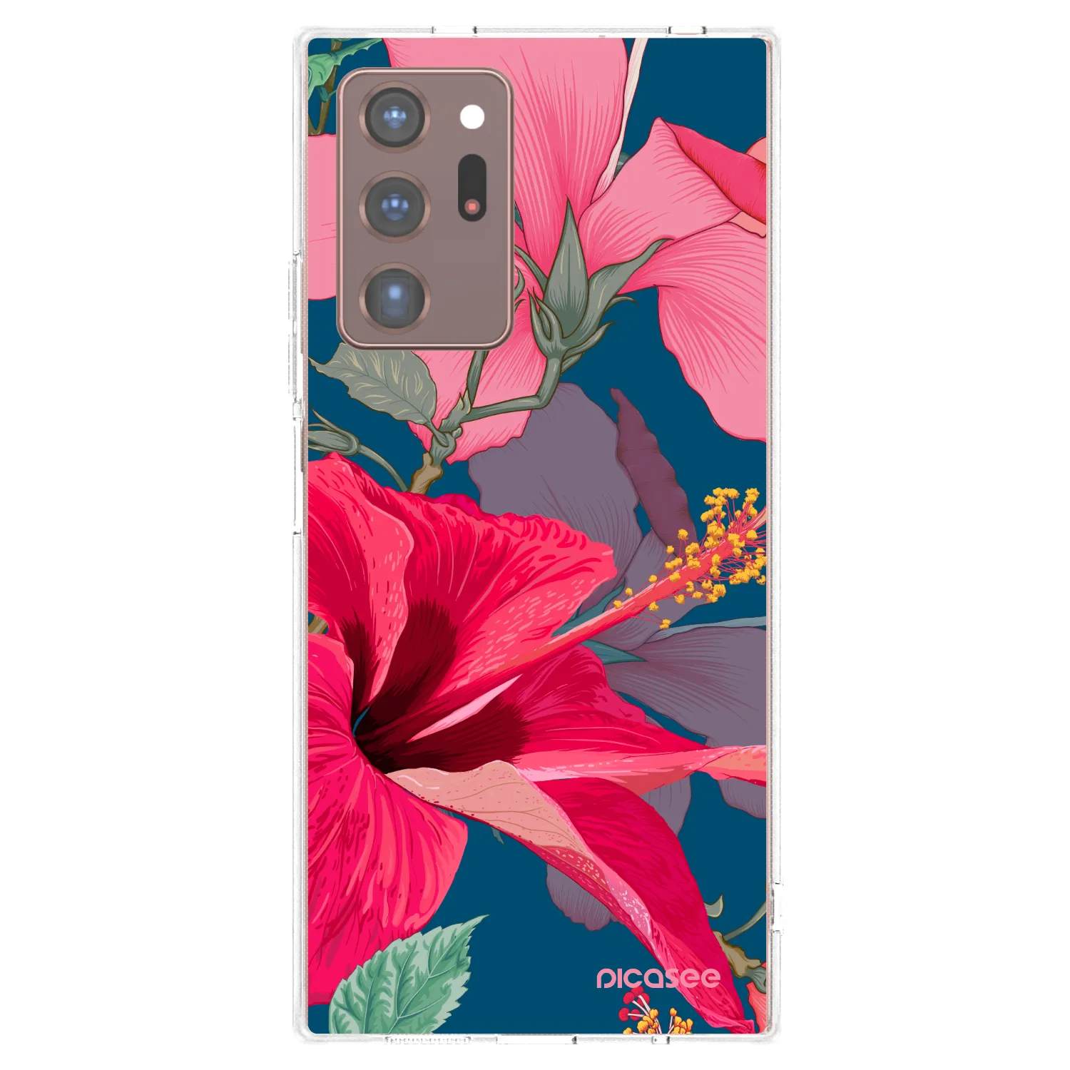 Picasee silikonska prozirna maskica za Samsung Galaxy Note 20 Ultra - Hibiscus