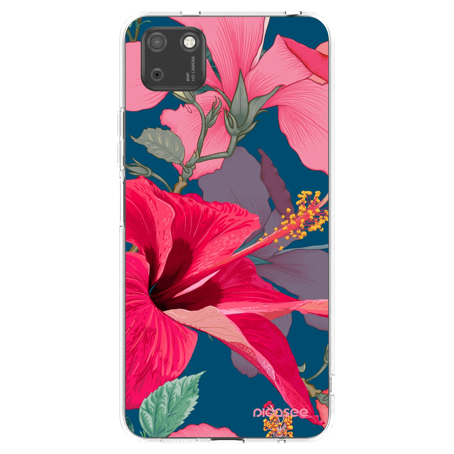 Picasee silikonska prozirna maskica za Huawei Y5P - Hibiscus