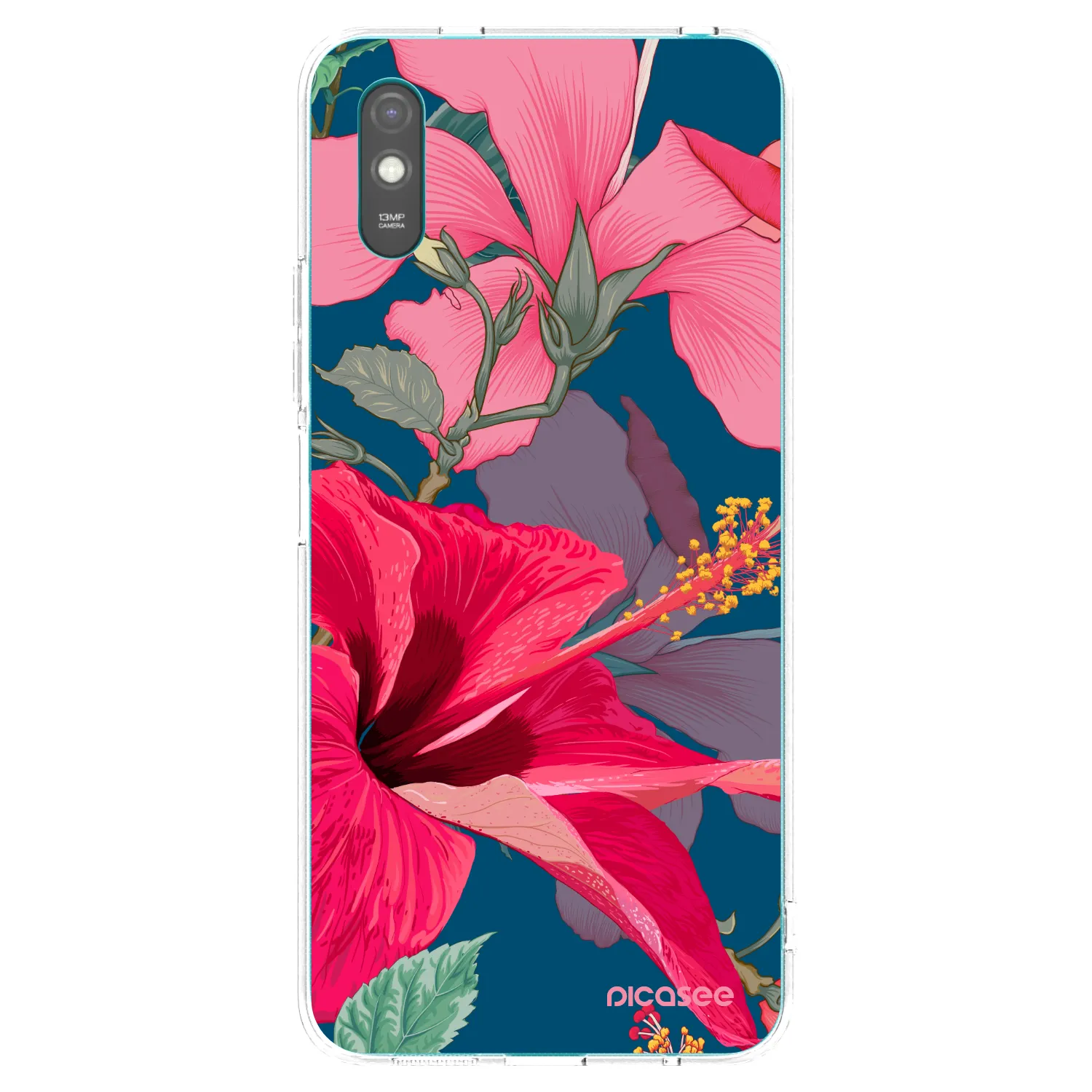 Picasee silikonska prozirna maskica za Xiaomi Redmi 9A - Hibiscus