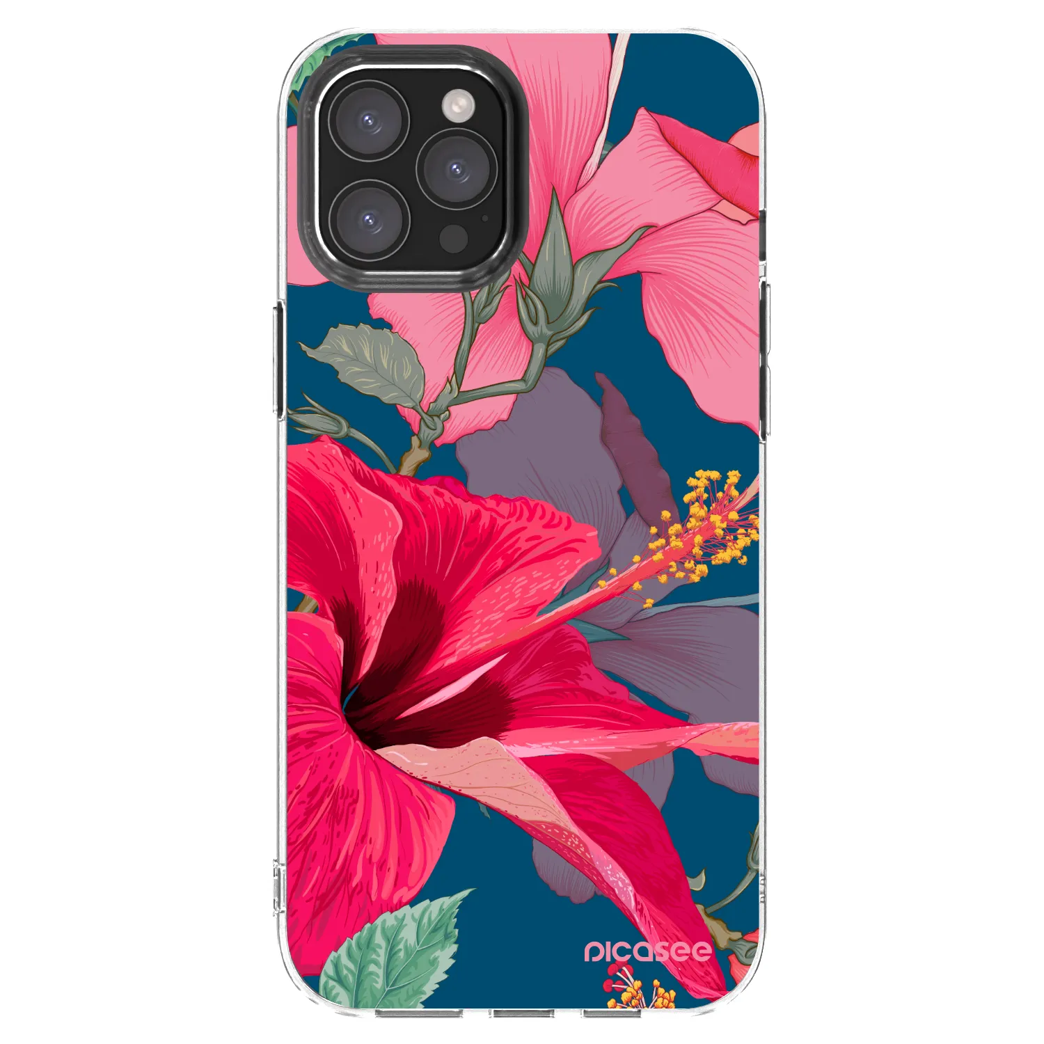 Picasee silikonska prozirna maskica za Apple iPhone 12 Pro Max - Hibiscus