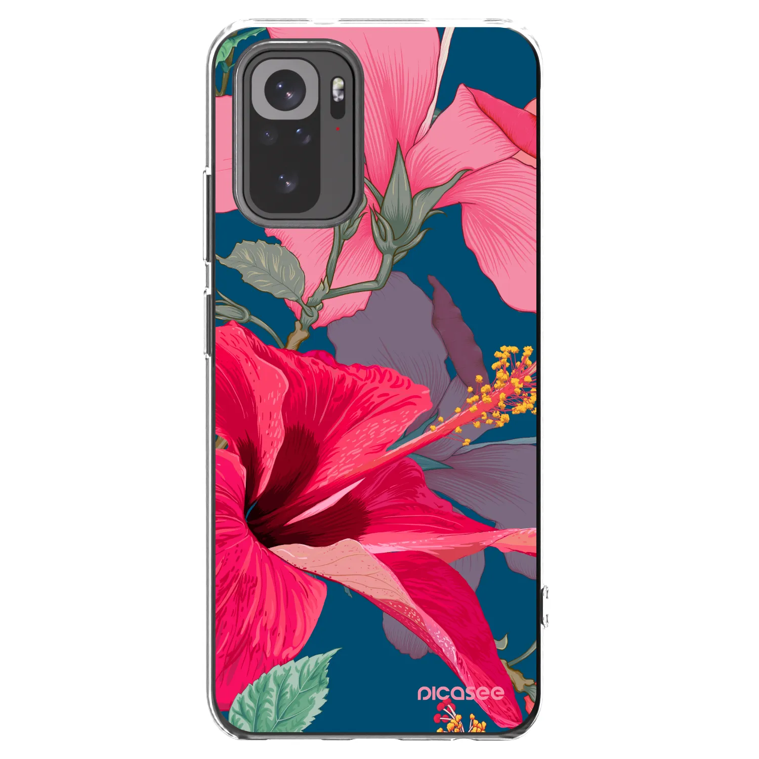 Picasee silikonska prozirna maskica za Xiaomi Redmi Note 10 - Hibiscus
