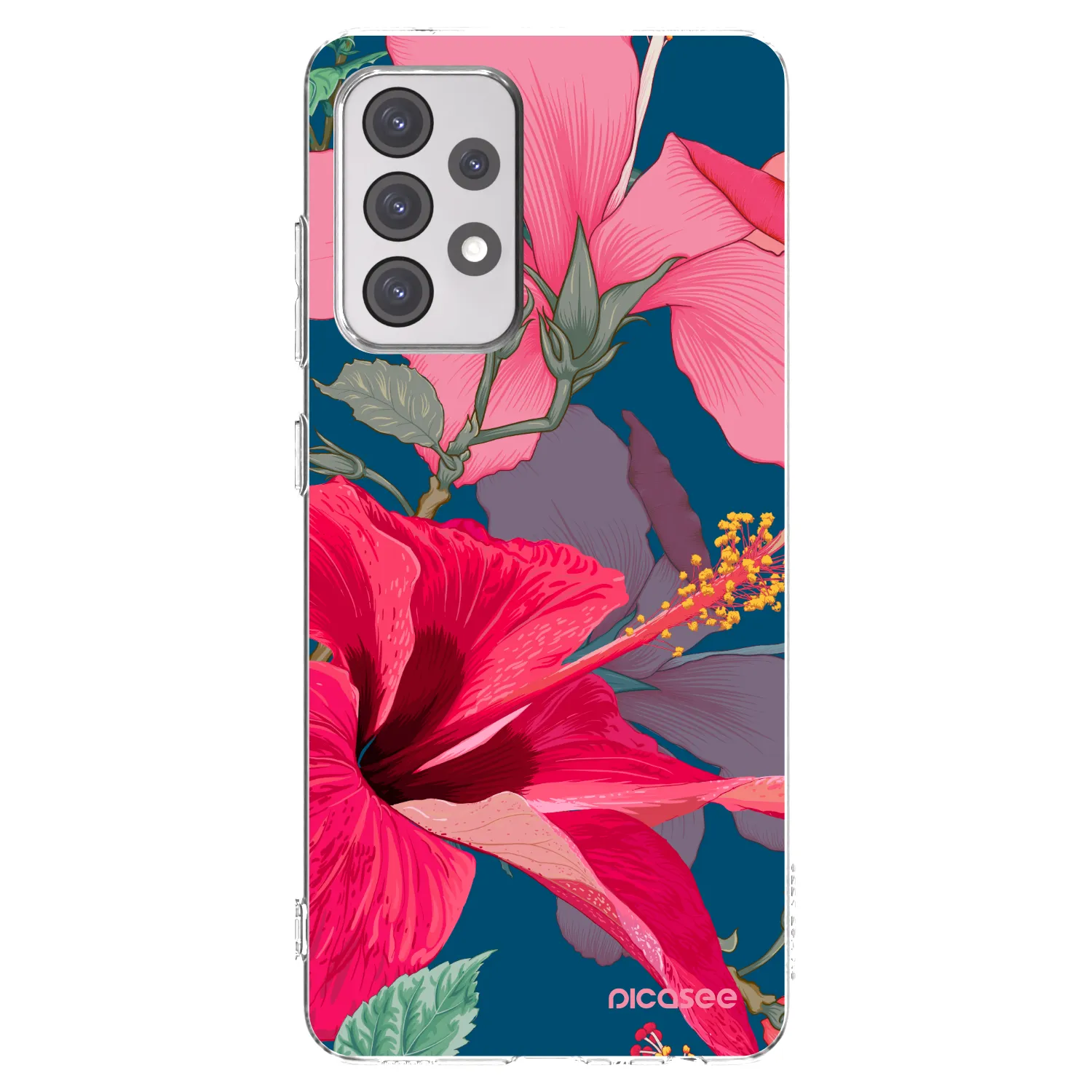 Picasee silikonska prozirna maskica za Samsung Galaxy A52 5G A525F - Hibiscus