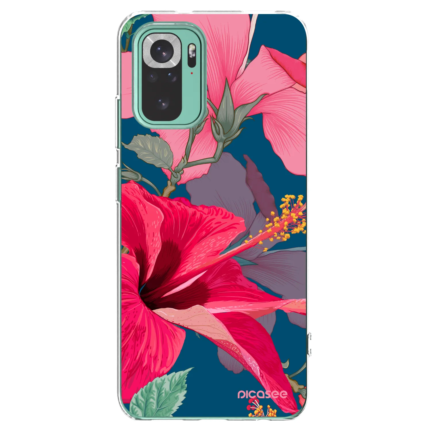 Picasee silikonska prozirna maskica za Xiaomi Redmi Note 10 Pro - Hibiscus