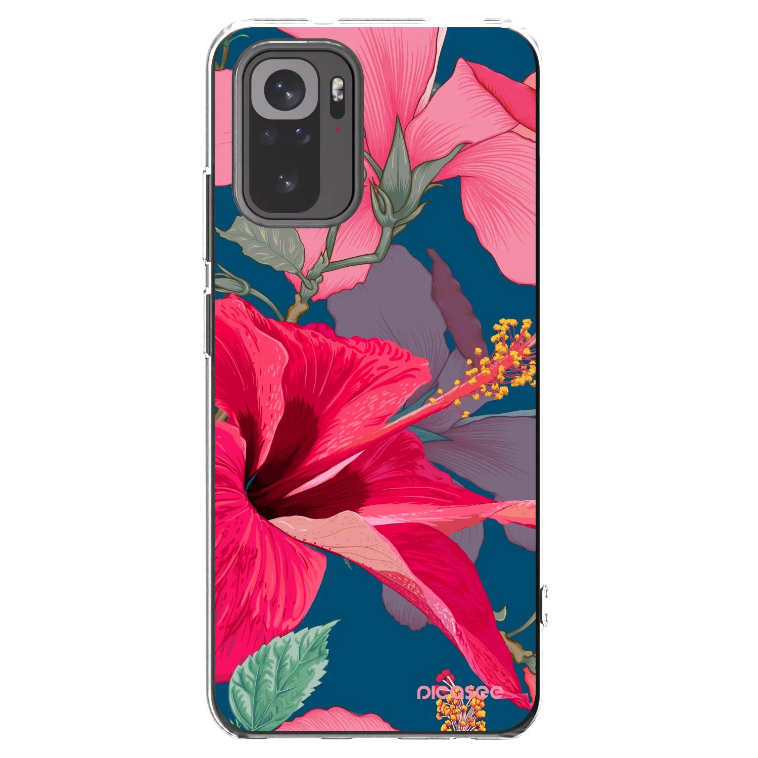 Picasee silikonska prozirna maskica za Xiaomi Redmi Note 10S - Hibiscus