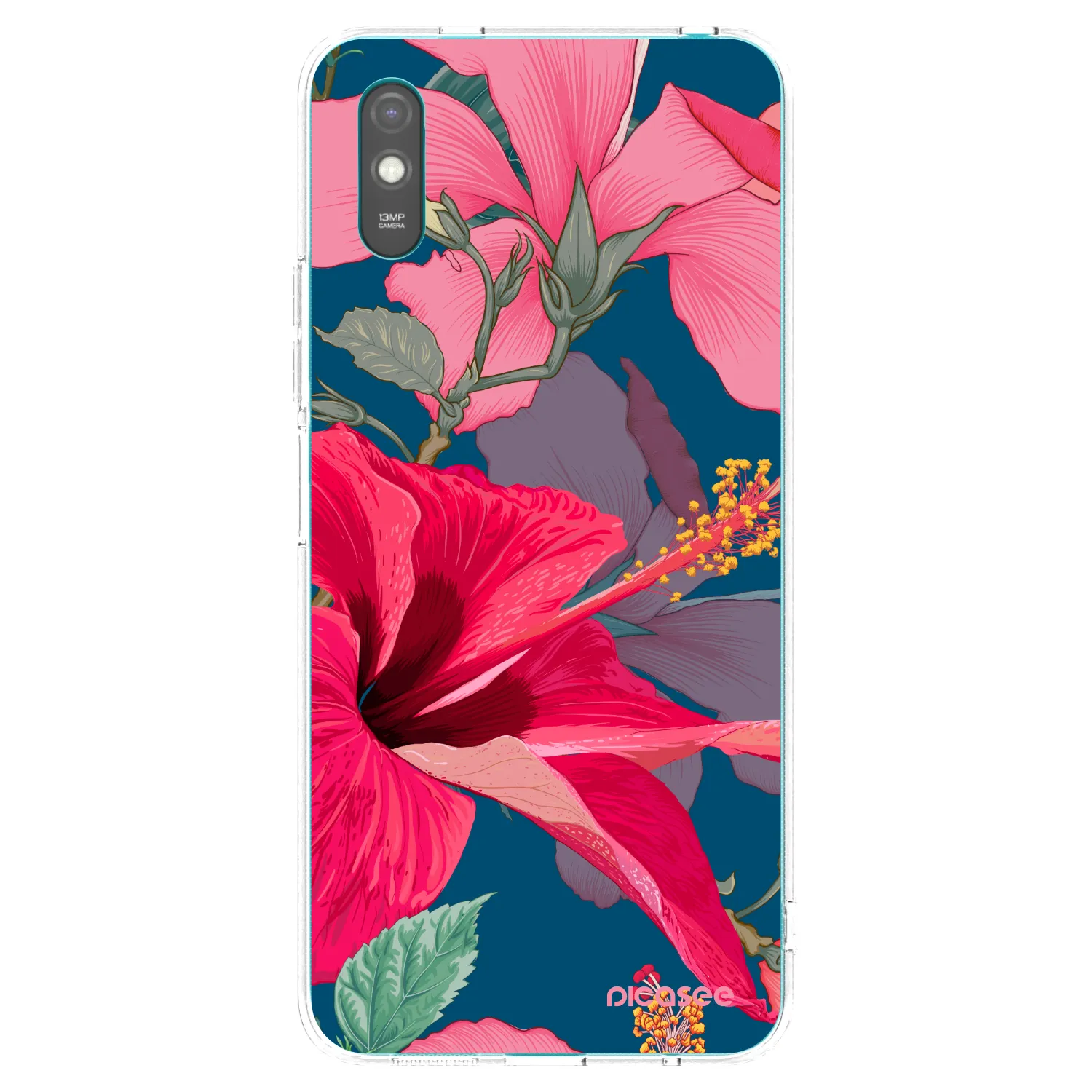 Picasee silikonska prozirna maskica za Xiaomi Redmi 9AT - Hibiscus