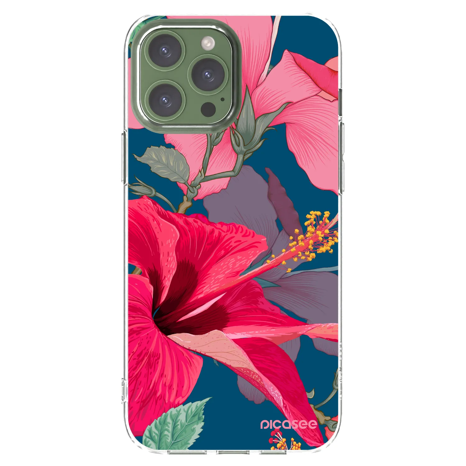 Picasee silikonska prozirna maskica za Apple iPhone 13 Pro Max - Hibiscus