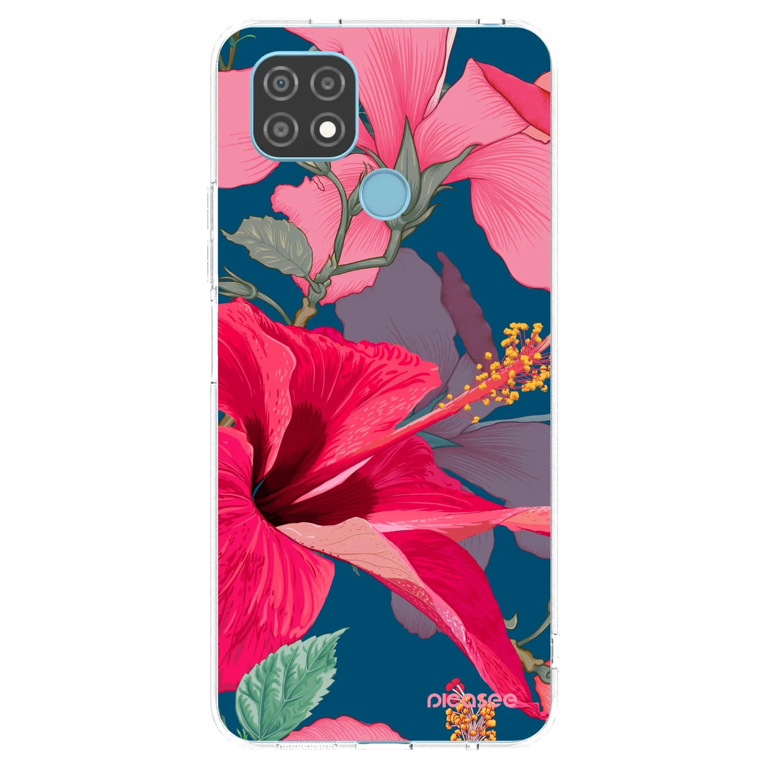 Picasee silikonska prozirna maskica za Realme C21 - Hibiscus