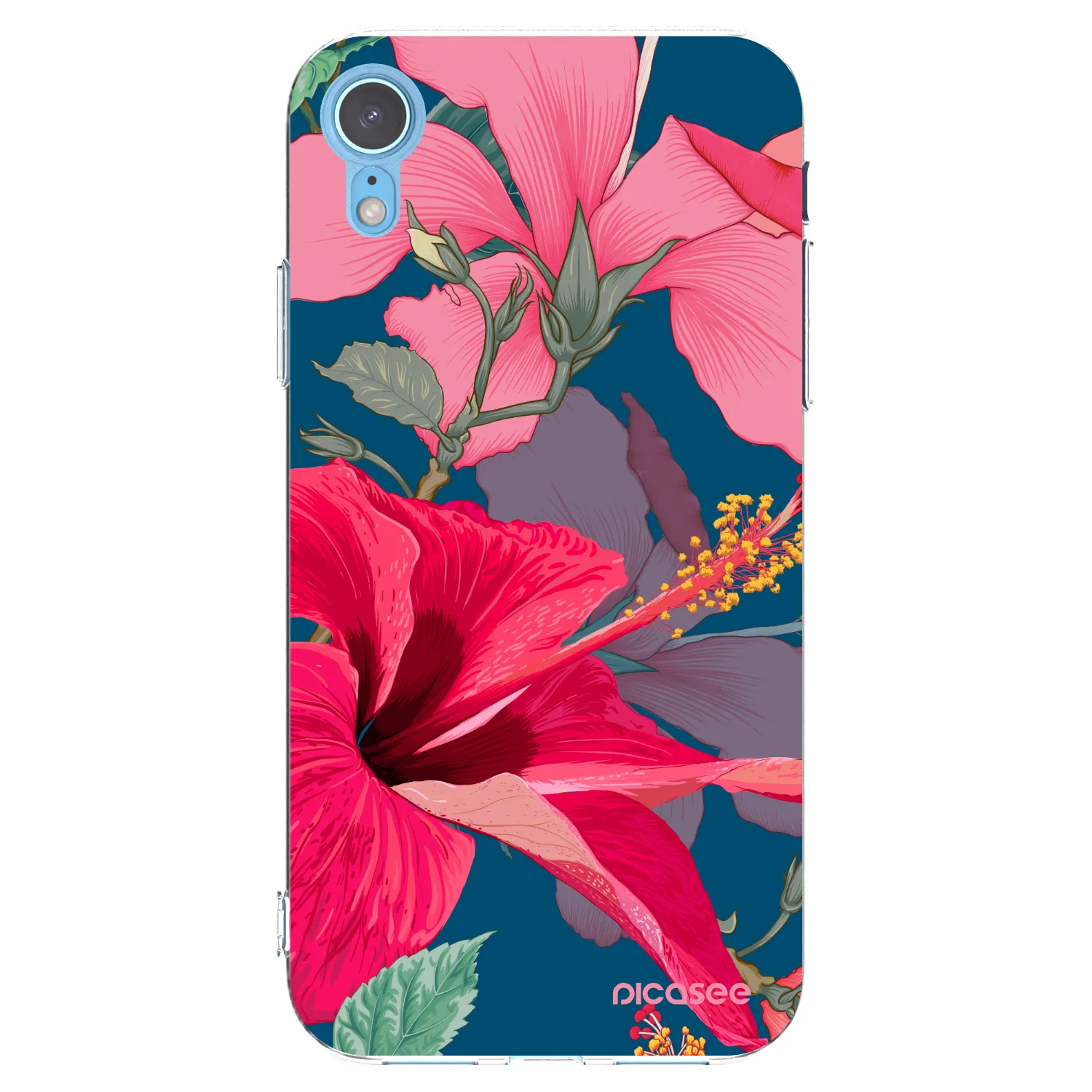 Picasee silikonska prozirna maskica za Apple iPhone XR - Hibiscus