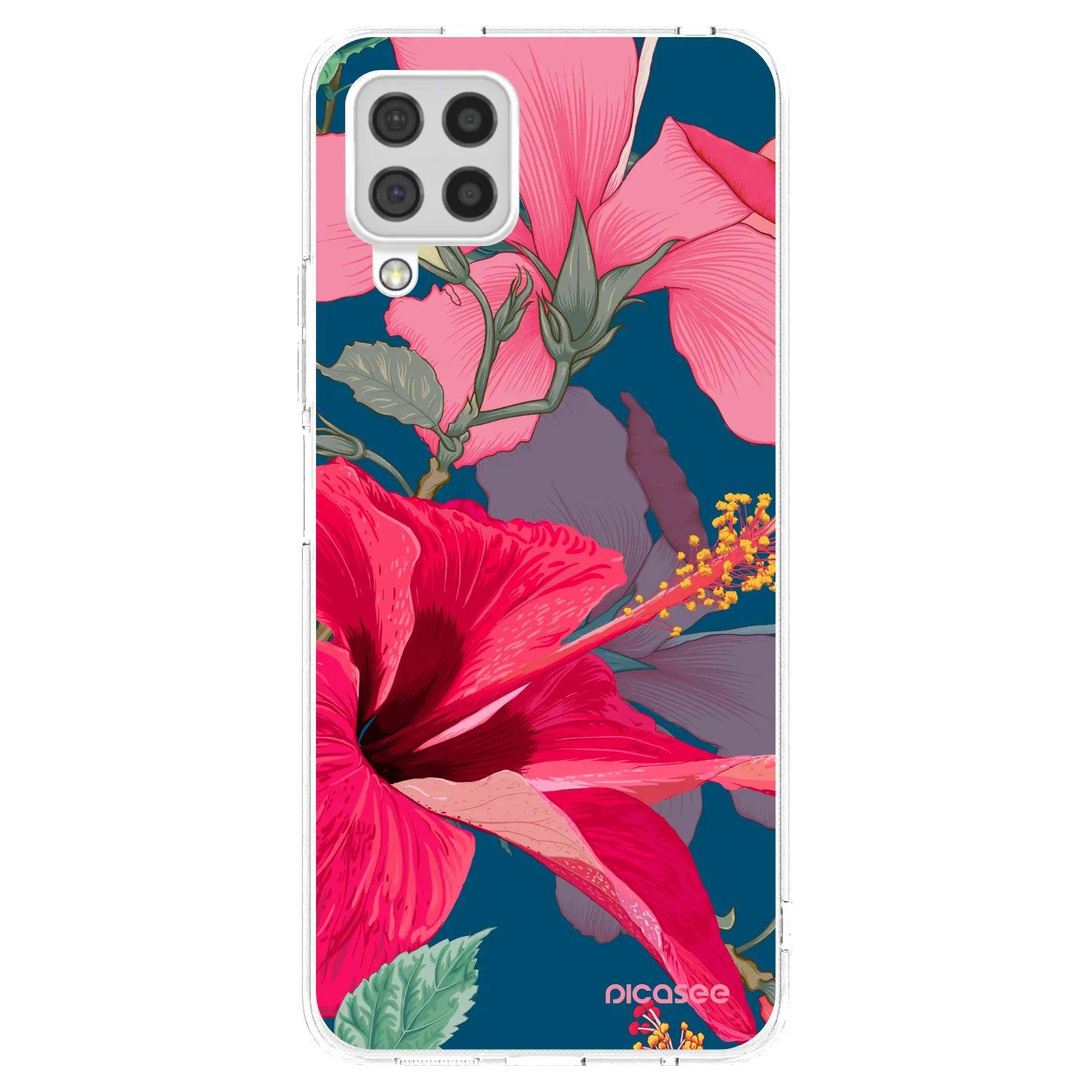 Picasee silikonska prozirna maskica za Samsung Galaxy A22 A225F 4G - Hibiscus