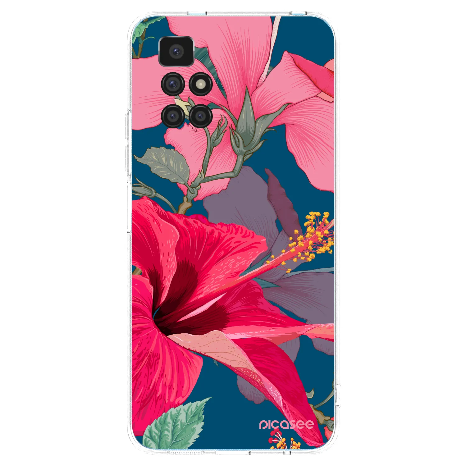 Picasee silikonska prozirna maskica za Xiaomi Redmi 10 - Hibiscus