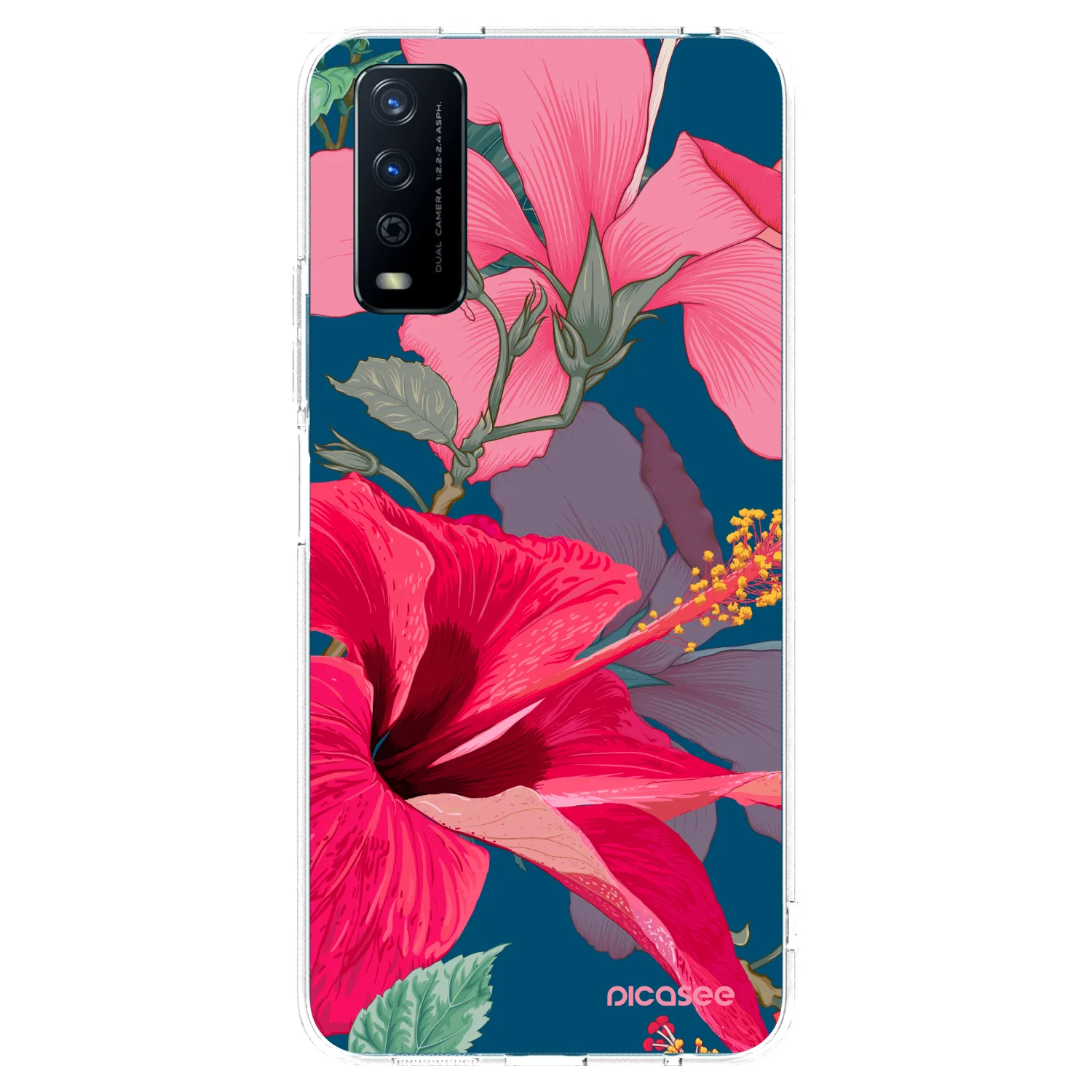 Picasee silikonska prozirna maskica za Vivo Y11s - Hibiscus