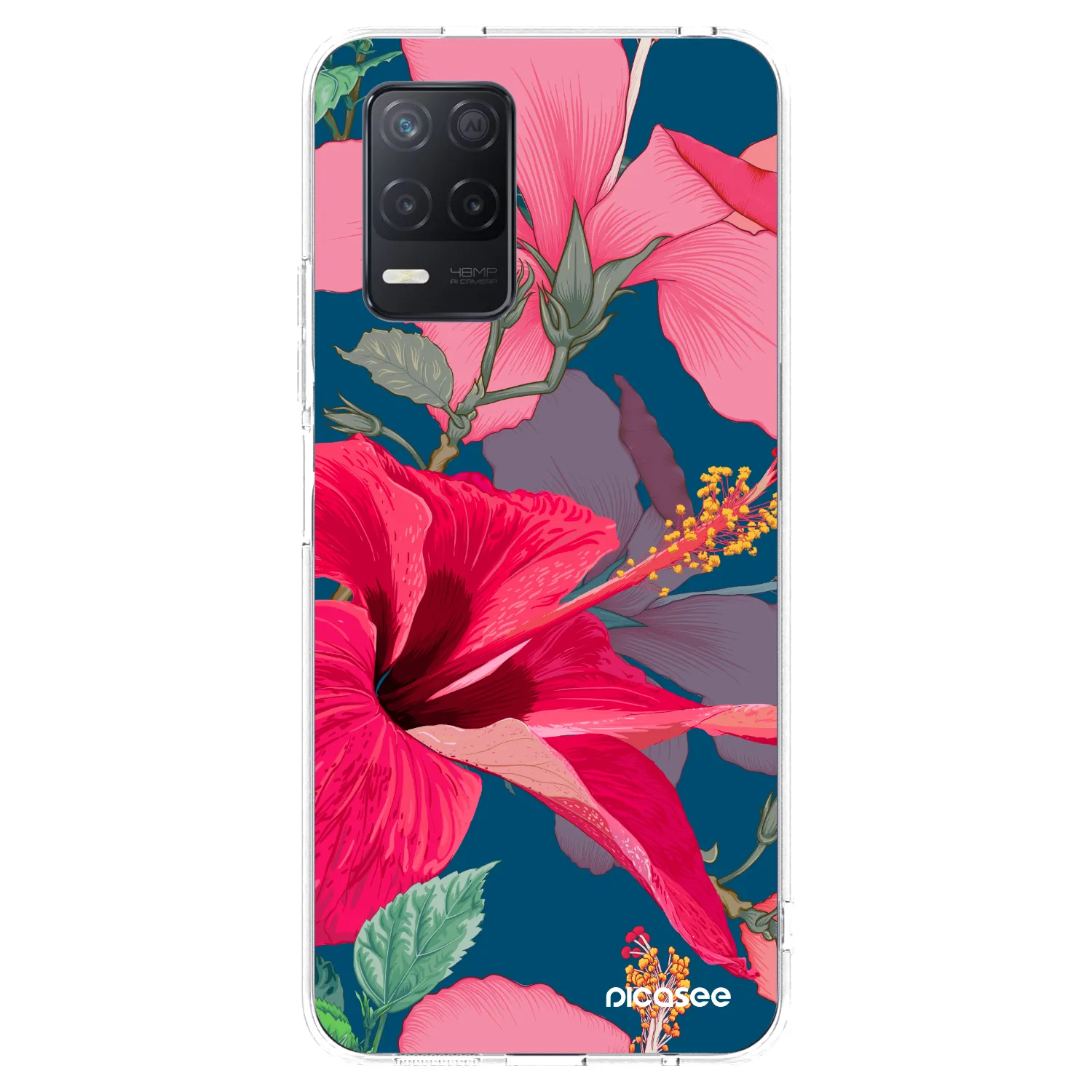 Picasee silikonska prozirna maskica za Realme 8 5G - Hibiscus